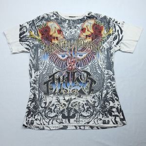 Christian Audigier Los Angeles Men's XL All Over Print Graphic Shirt Trust AOP